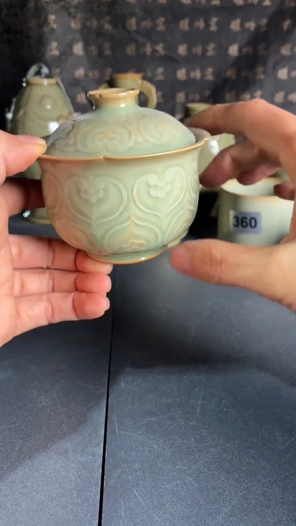 耀州窑仰山宝相盖碗0111