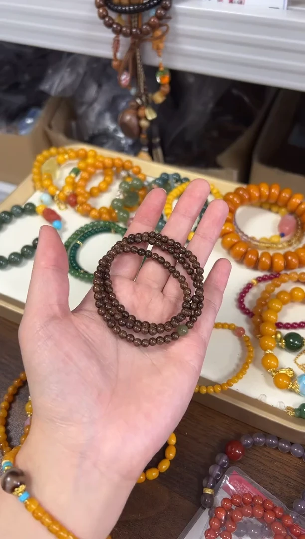 未镶嵌苏木（金丝檀）吊坠金丝檀木和田玉款多圈[0969]