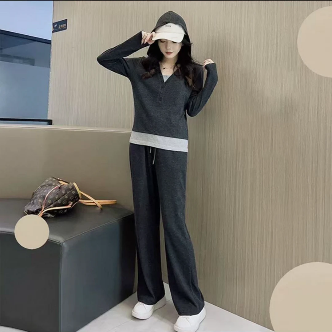 7790-早春搭配两件套（深灰）糯米套装