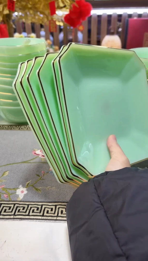 玉瓷 7.5英寸方深盘6个景德镇陶瓷