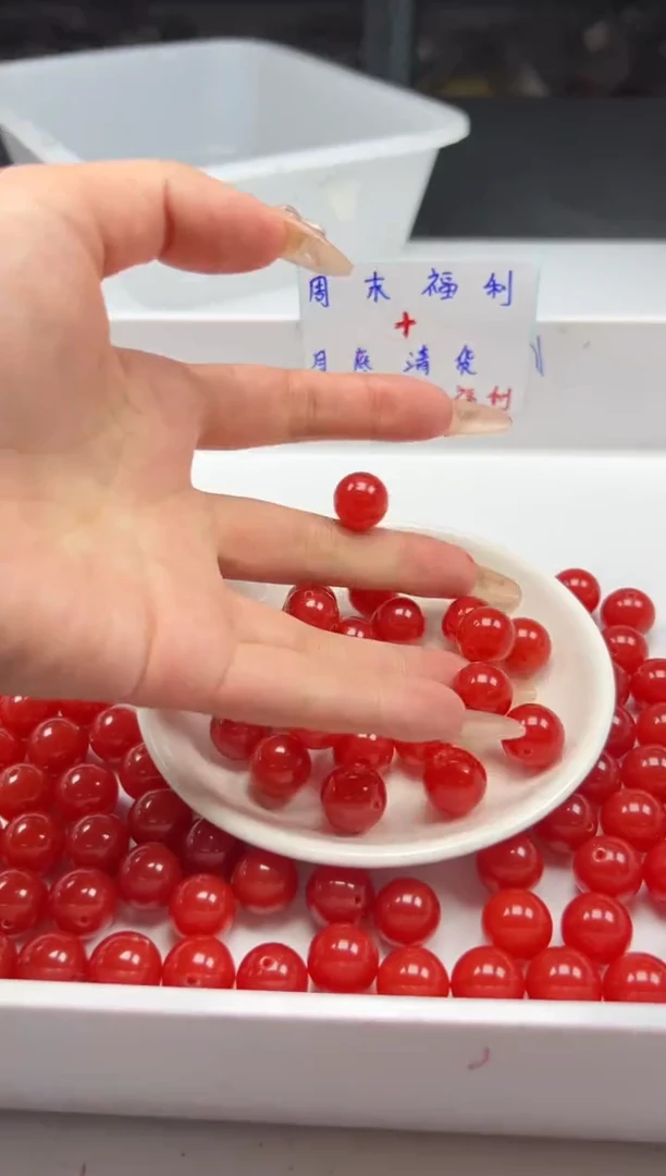 南红玛瑙未镶嵌颈饰w2351满肉南红14mm*5颗