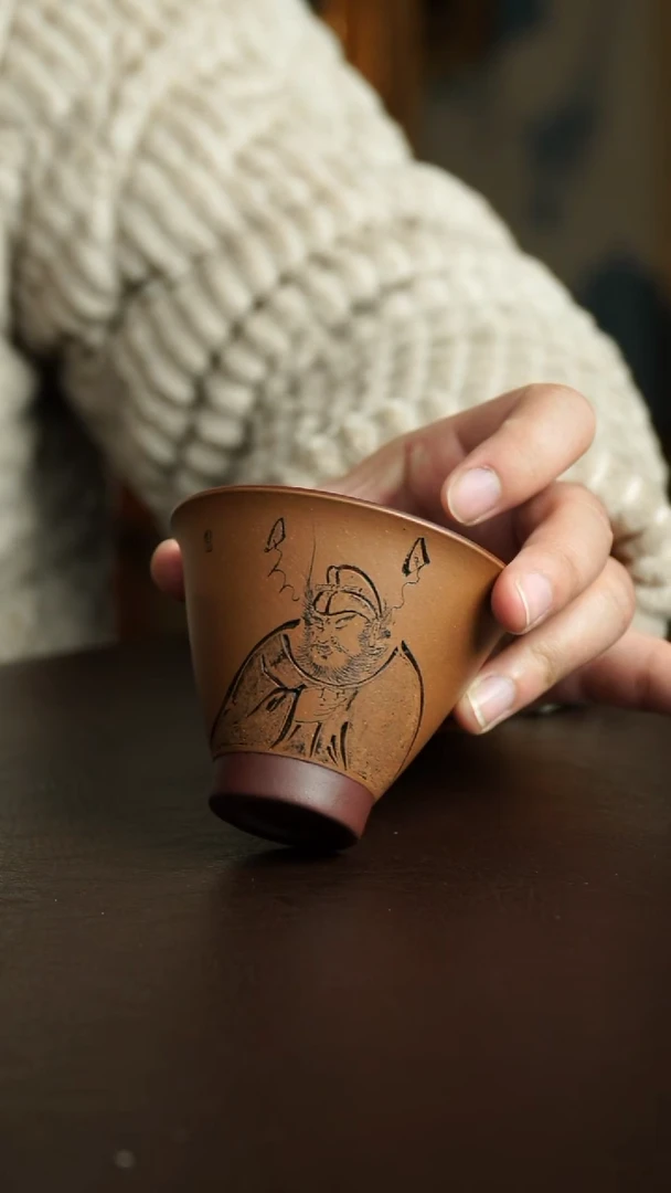 茶杯紫砂61号 钟馗斗笠杯 宜兴紫砂原矿作品