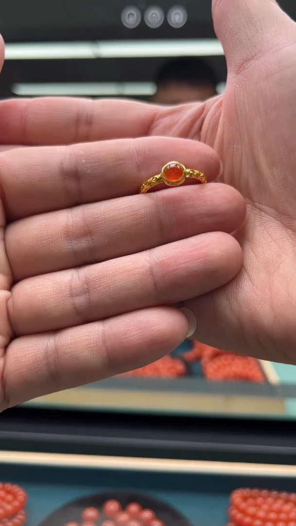 南红玛瑙戒指合金保山冰红
