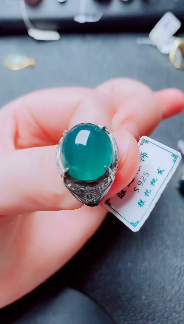 银S925镶嵌戒指翡翠1111