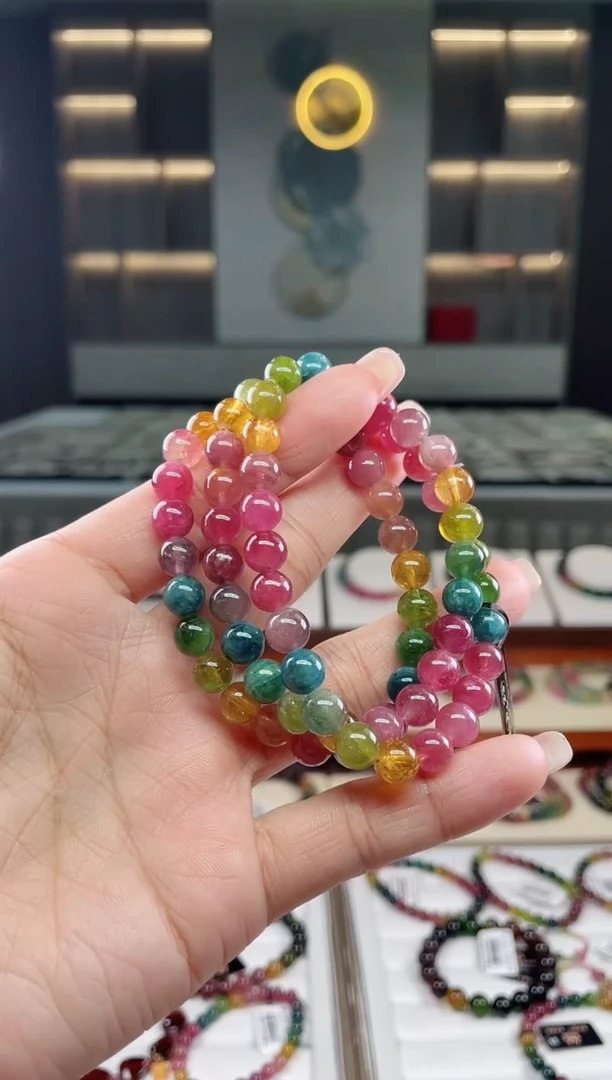 未镶嵌三圈手串7mm+碧玺（多样性发一条）T