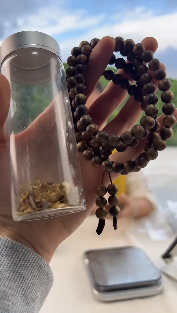 沉香沉香碎屑奇楠沉香留疤08圆珠多圈23克多样性发一