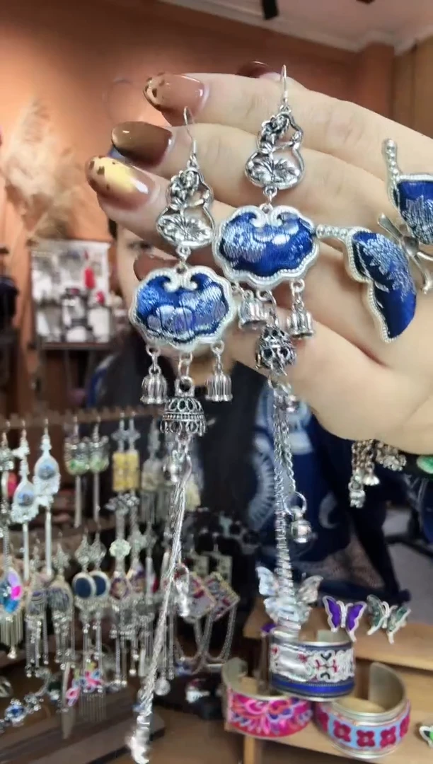 刺绣纯手工民族风耳环