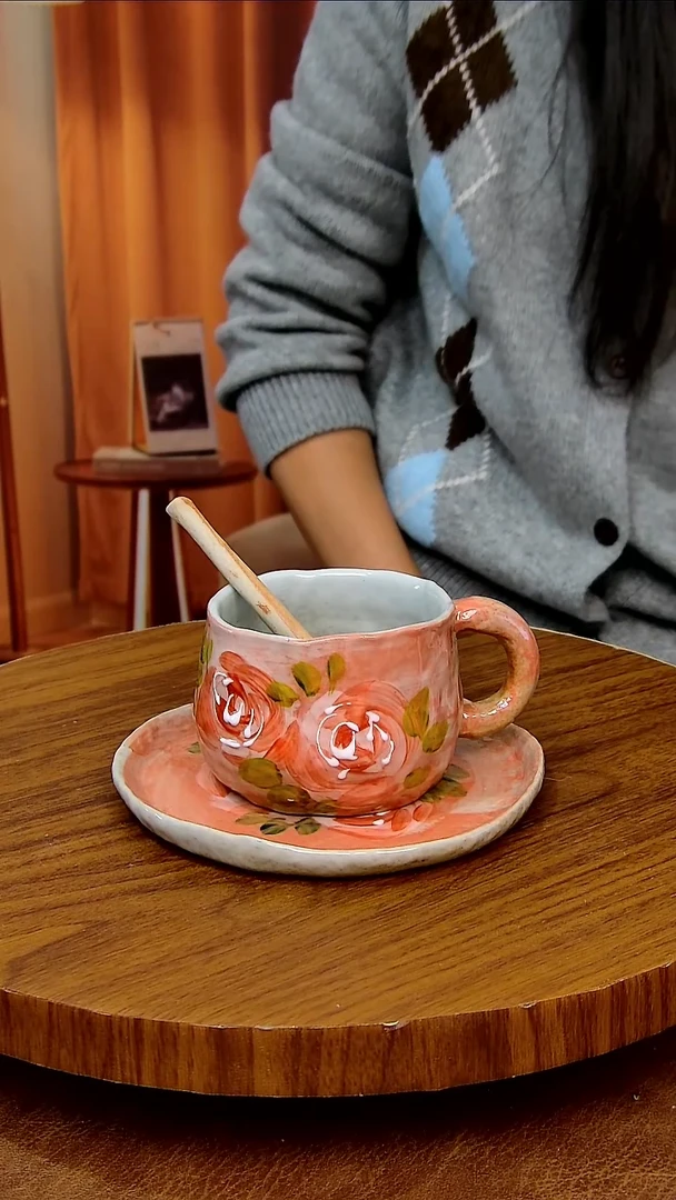 杯子陶景德镇手工手绘釉下彩陶瓷