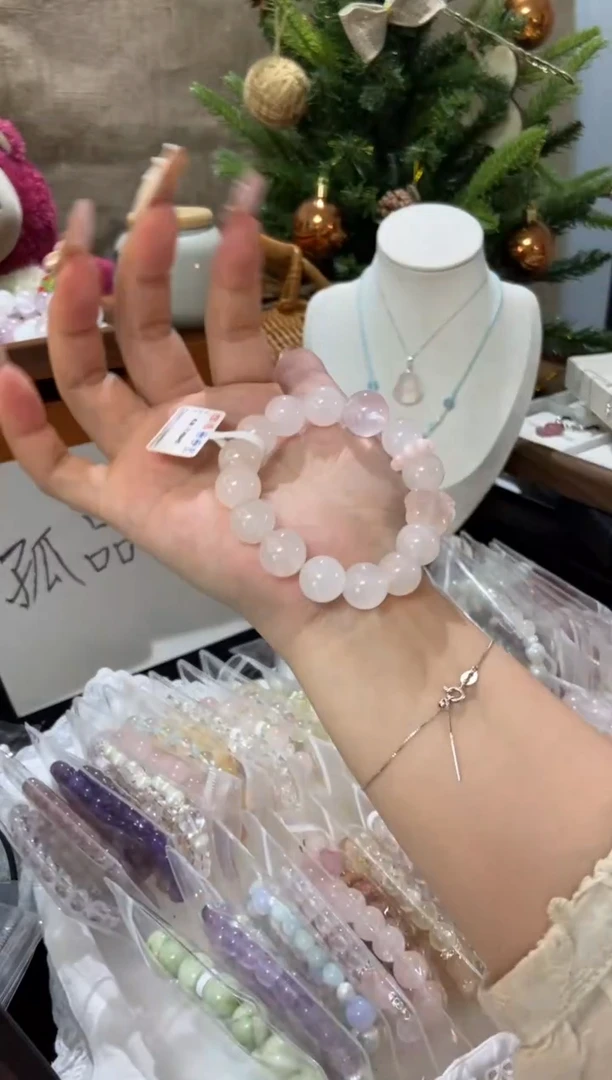 水晶手串未镶嵌孤品捡漏均匀瑕疵介意勿拍