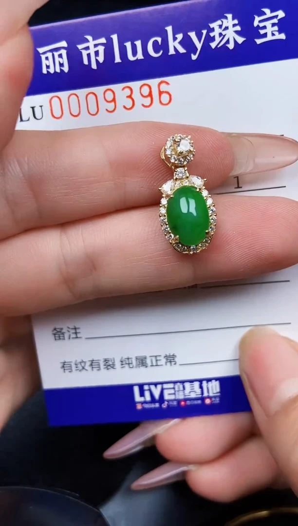 翡翠银S925镶嵌颈饰9396
