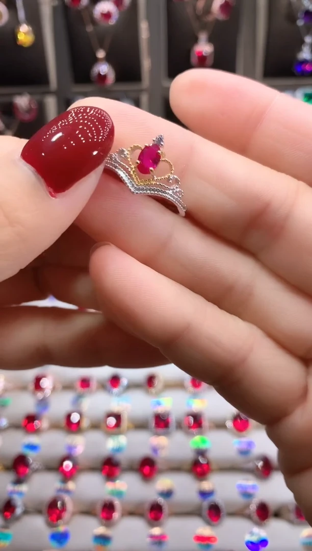 【闪购商品】红宝石戒指银S925镶嵌1111