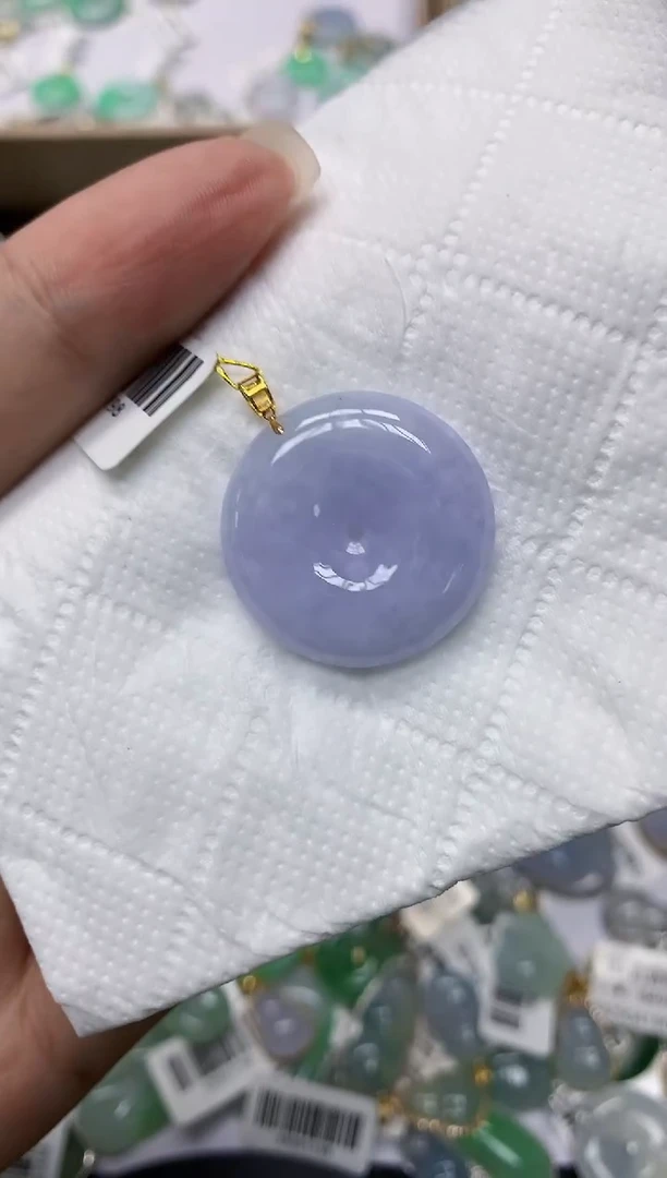 颈饰18K金镶嵌翡翠111111111
