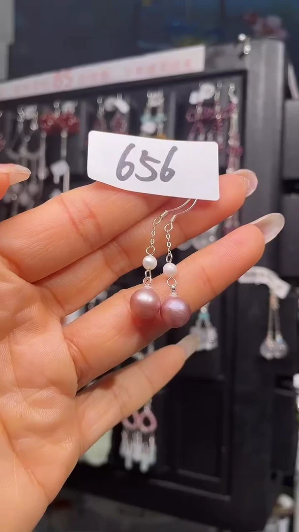 银S925镶嵌耳饰紫晶喜欢拍