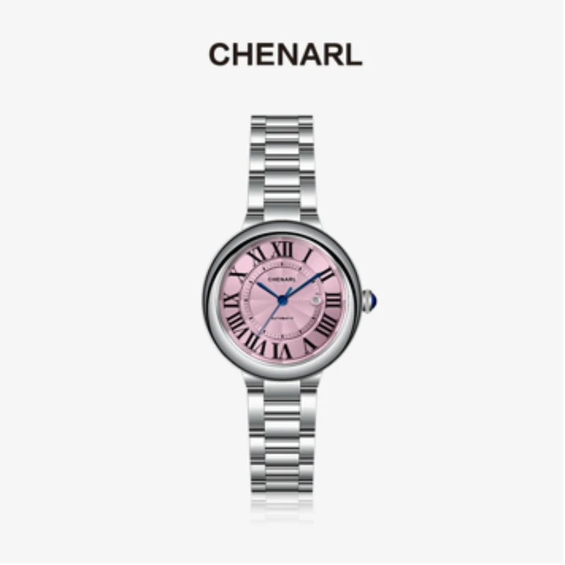 CHENARL/粉气球/表径28mm女士经典全自动腕表