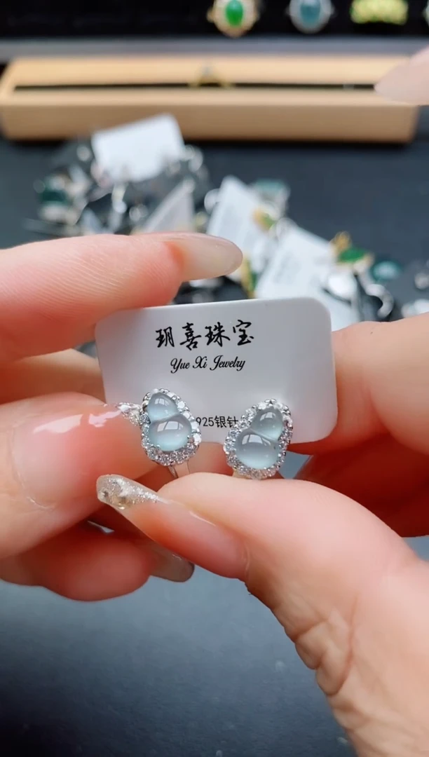 银S925镶嵌戒指翡翠1