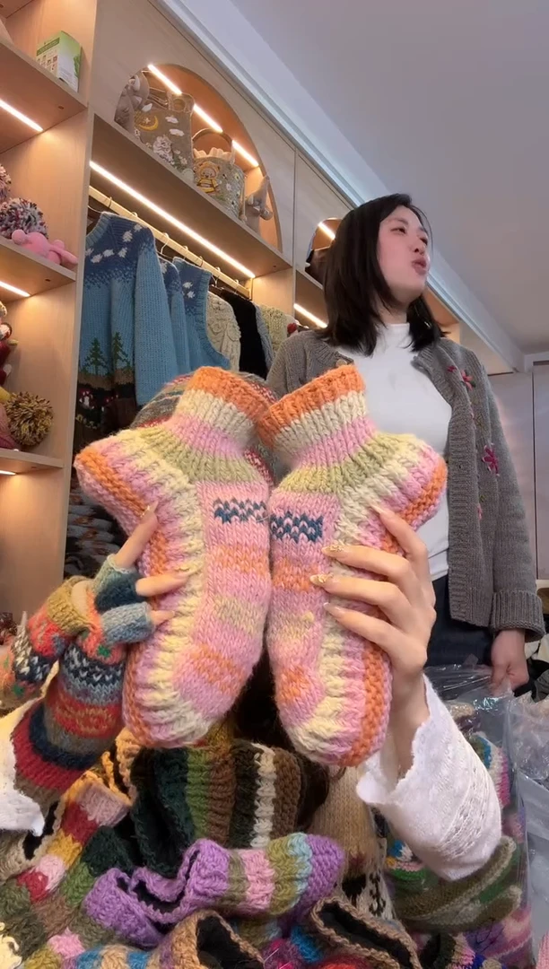 羊毛。*纯手工袜子153