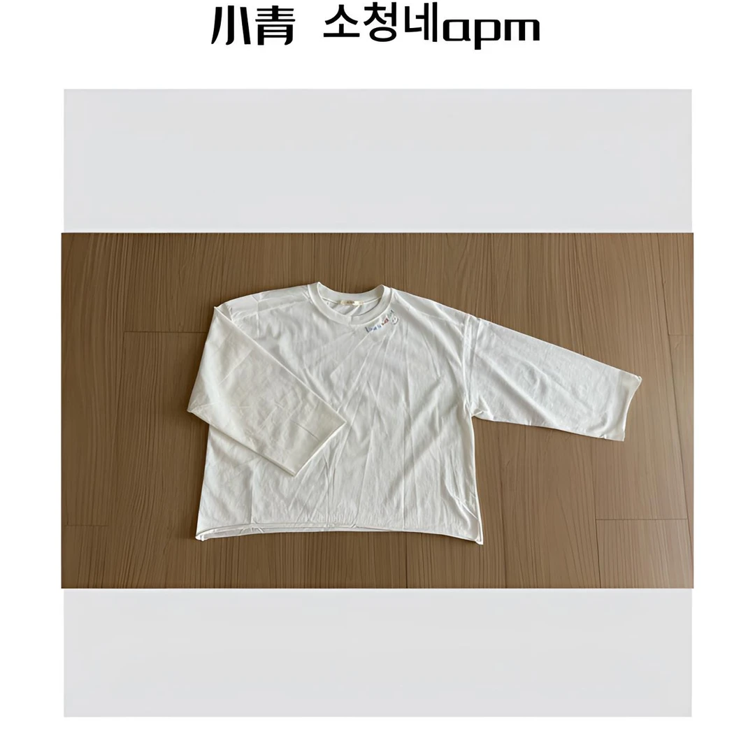 韩国东大门 AT N/彩虹字母笑脸不锁边T恤