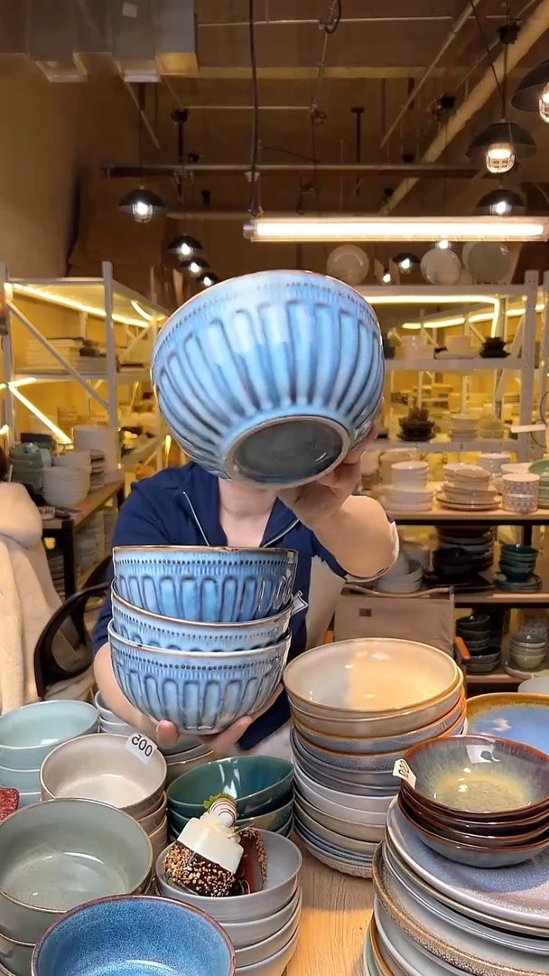 瓷146外贸尾货高温釉下彩陶瓷餐具默认微瑕