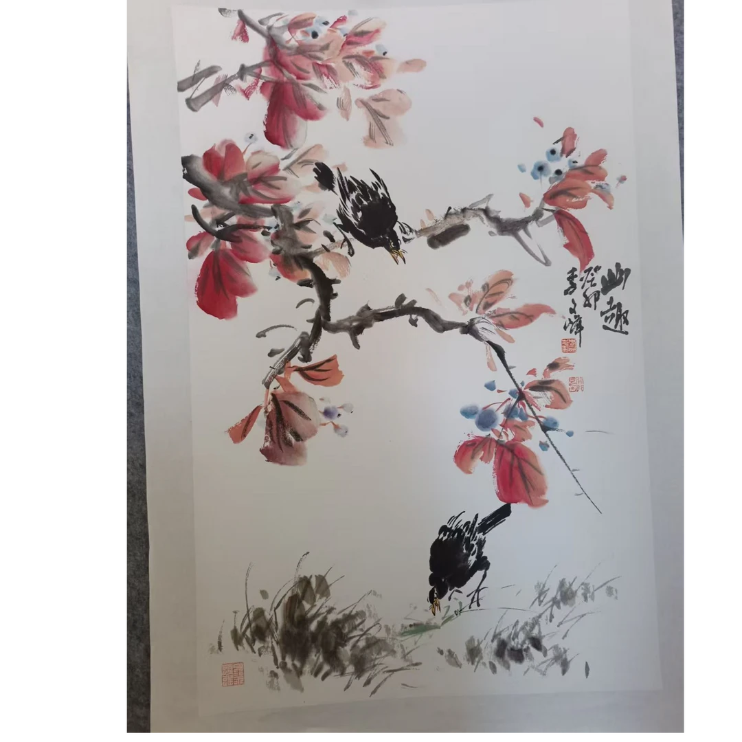 李文峰四尺三开花鸟11