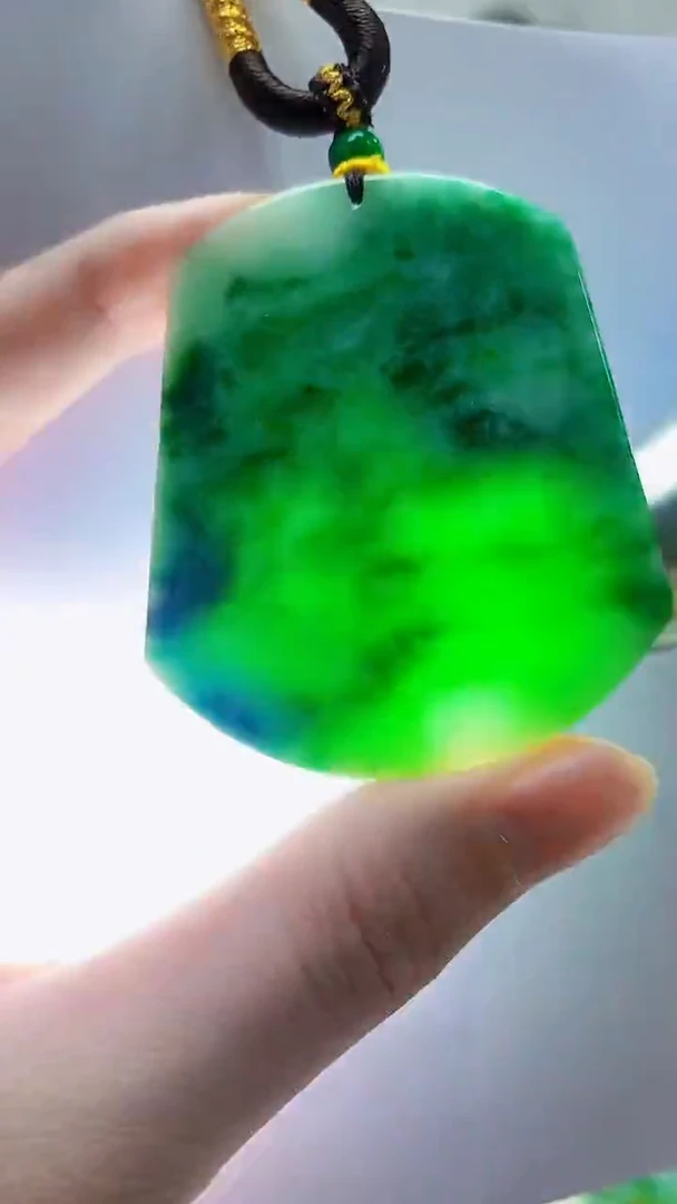 未镶嵌定制翡翠4688zm-毛货挂件无事牌60