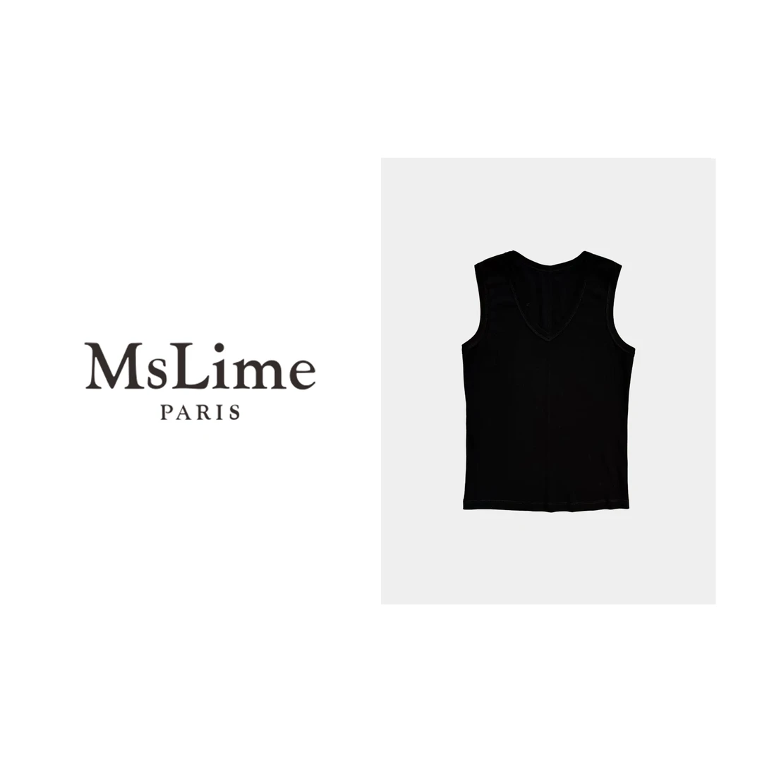 王嬛嬛MsLime25年’流线‘春款莱赛尔双色背心 HD2A0462