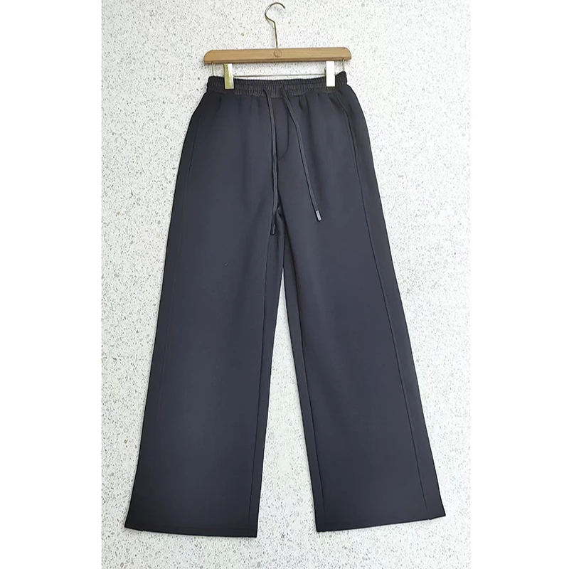 宝丫轻奢  女式时尚宽松抽绳直筒阔腿休闲裤K1272
