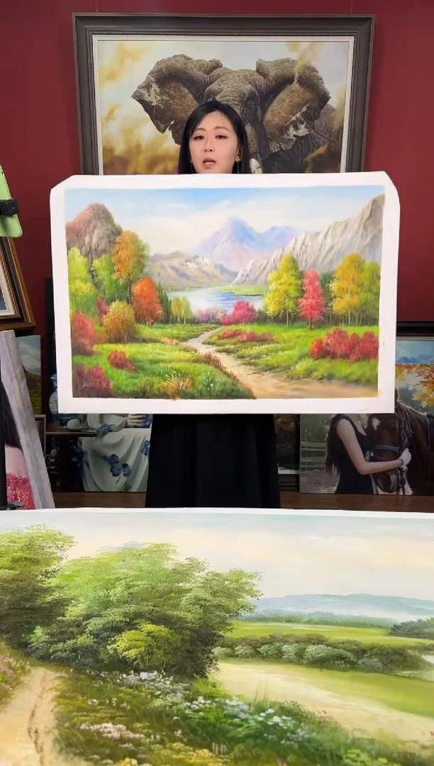 油画【82号】约90*60cm丨朝鲜原创纯手绘孤品油画丨顺丰包邮