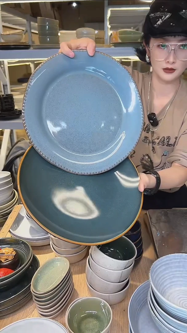 瓷91高温釉下彩陶瓷餐具默认微瑕
