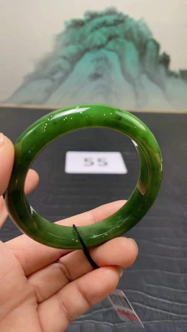 未镶嵌手镯和田玉（碧玉）亚*55
