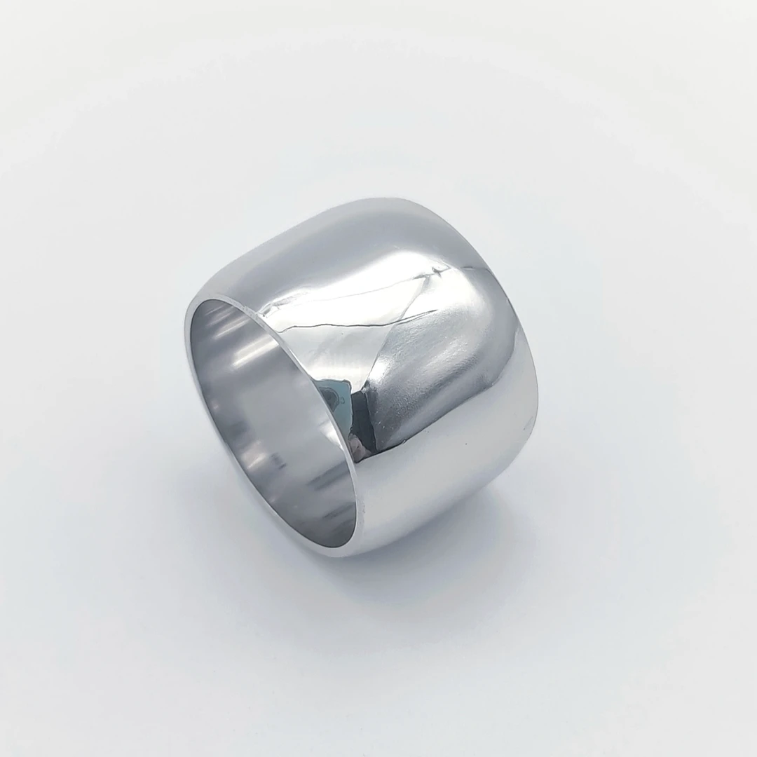 足铂999超宽霸气时尚简约经典全光面镜面素款铂金戒指指环孤品