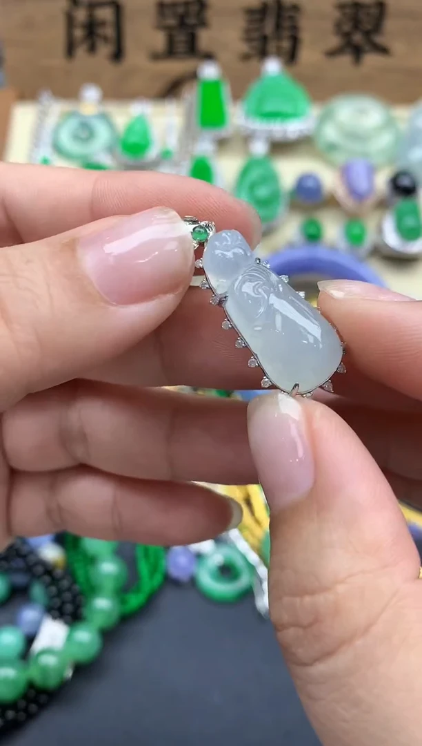 翡翠18K金镶嵌颈饰115-春日珠宝