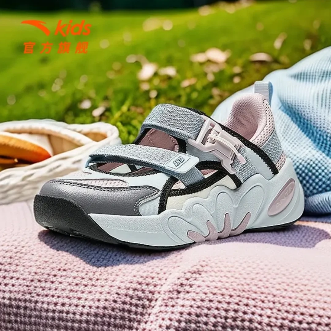 【猫爪】安踏儿童女童框子鞋2025夏季新款舒适防滑耐磨凉鞋沙滩鞋DZ