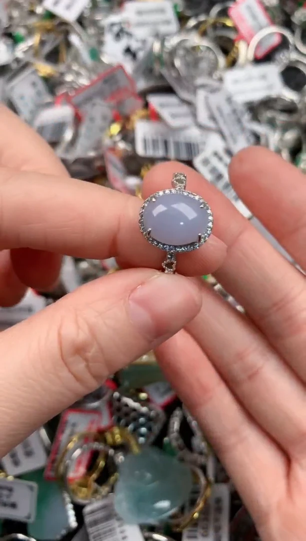 银S925镶嵌戒指翡翠8                  7