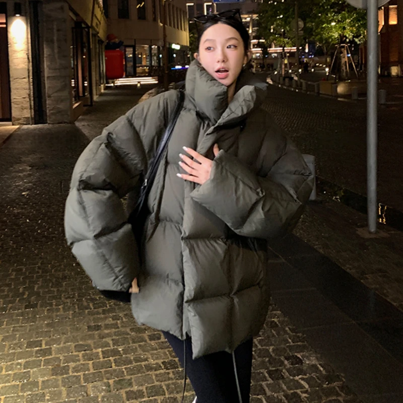 2025年新款冬季立领棉服女时尚宽松小个子短款设计感加厚保暖外套