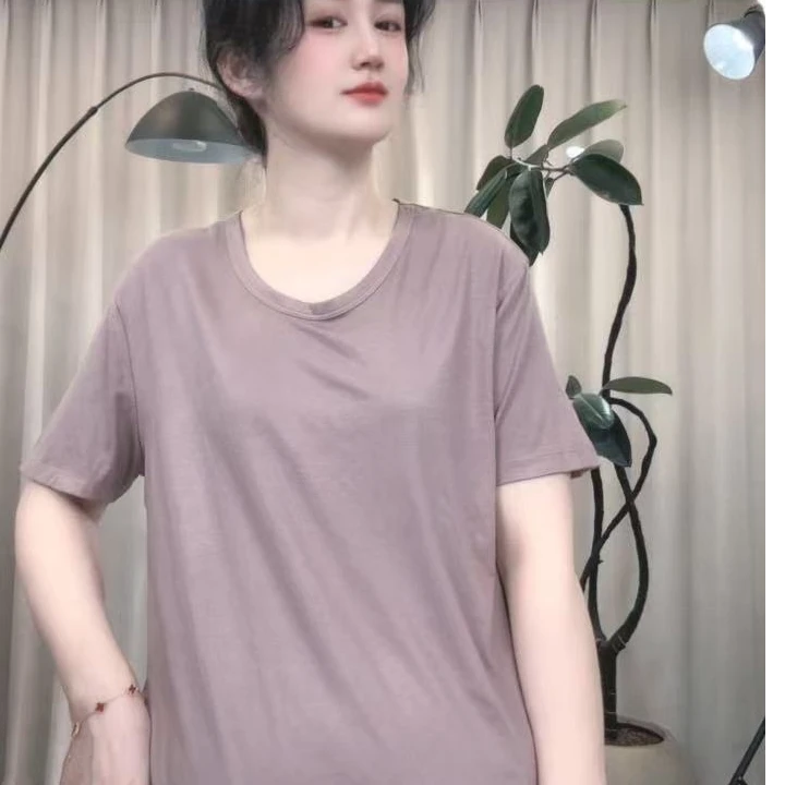 安然8905基础款显瘦休闲T针织纯色女士简单百搭舒适