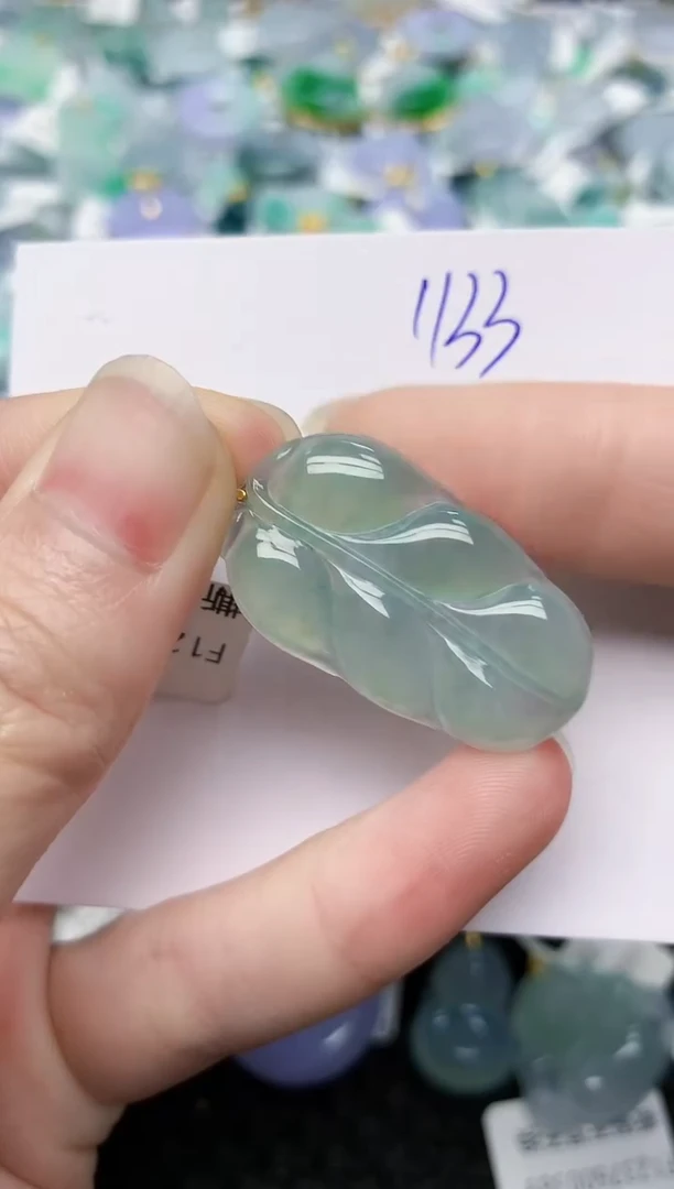 颈饰18K金镶嵌翡翠天然缅甸A货翡翠百元以上9元证书费自理