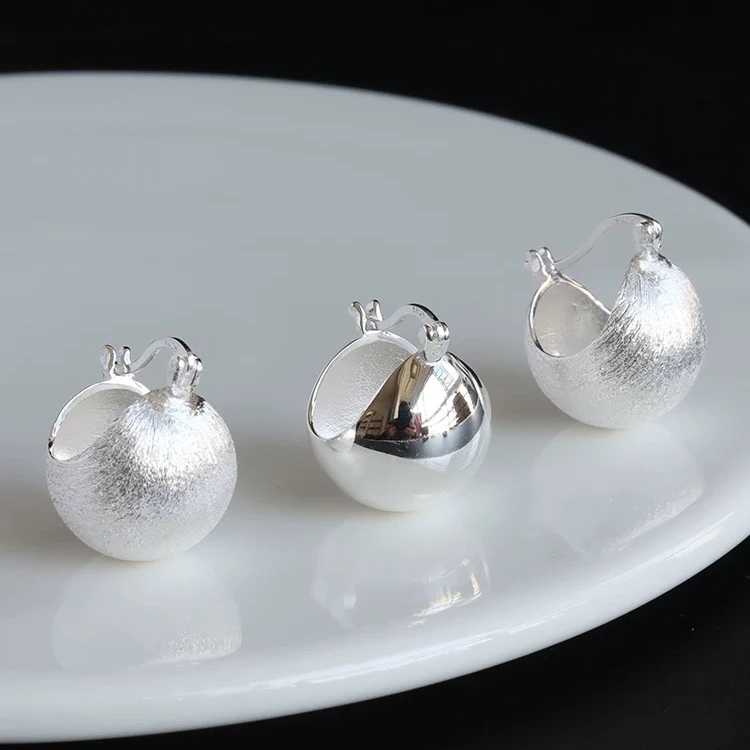 925银耳饰 菜篮子耳扣宋慧乔同款秋季气质百搭小众韩系韩版耳环