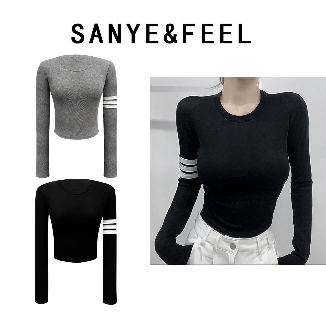 sanye&feel/妍三也【TB女孩】秋款松弛慵懒风条纹时髦上衣53051YX