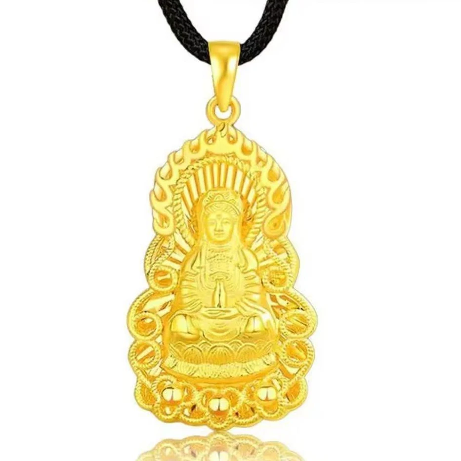 铜合金吊坠 观音吊坠+黑绳