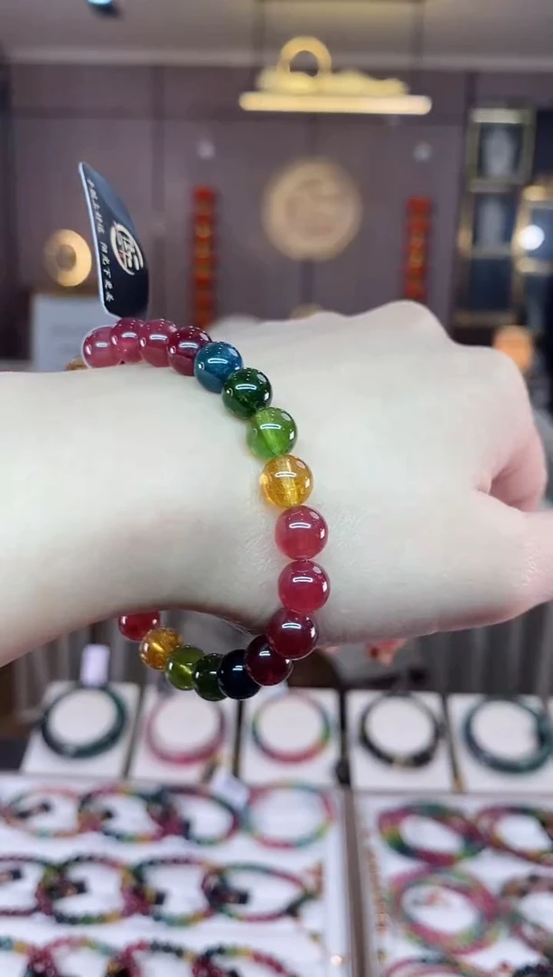 【闪购商品】碧玺单圈手串7mm+未镶嵌一物一证dan