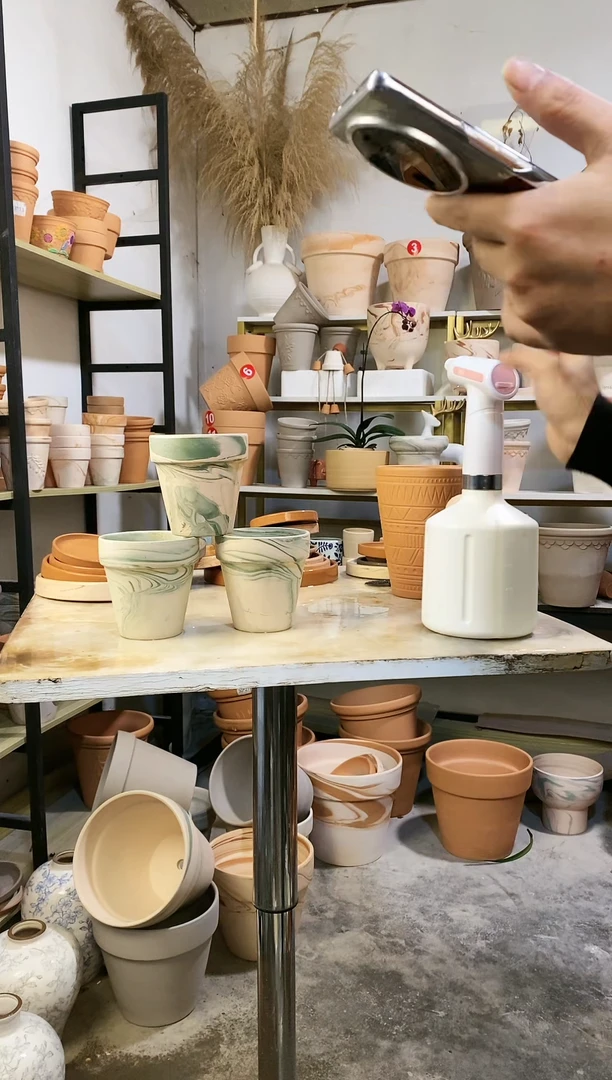 【闪购商品】陶10*10绿白陶 3盆无托