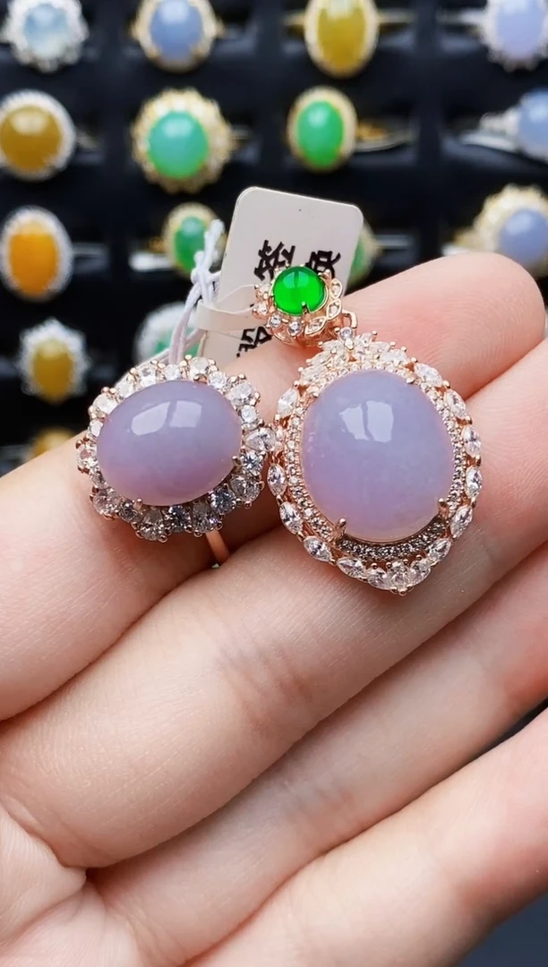 银S925镶嵌戒指翡翠5040