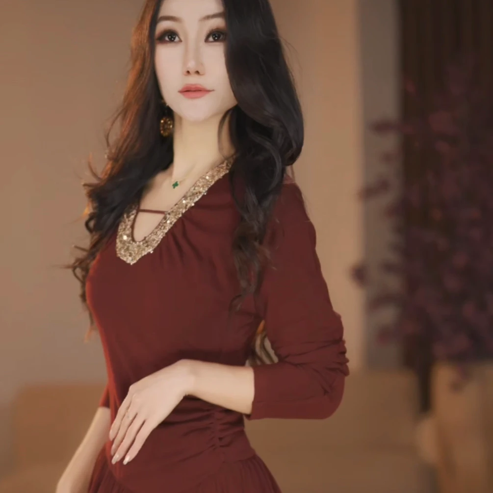【袁小姐】辛德瑞拉 秋季上新法式气质高级优雅收腰连衣裙-HZ891