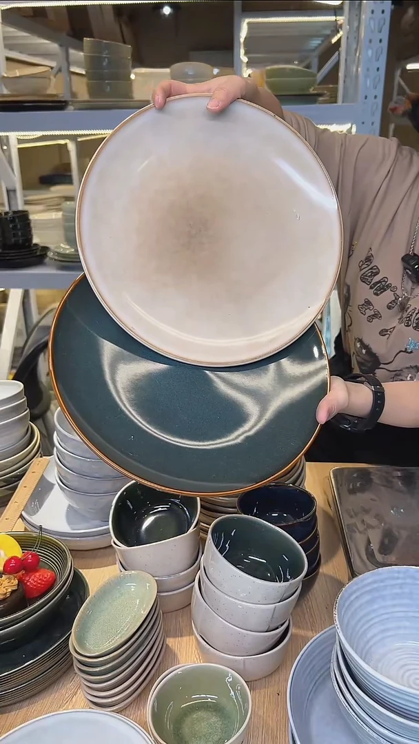 瓷120高温釉下彩陶瓷餐具默认微瑕