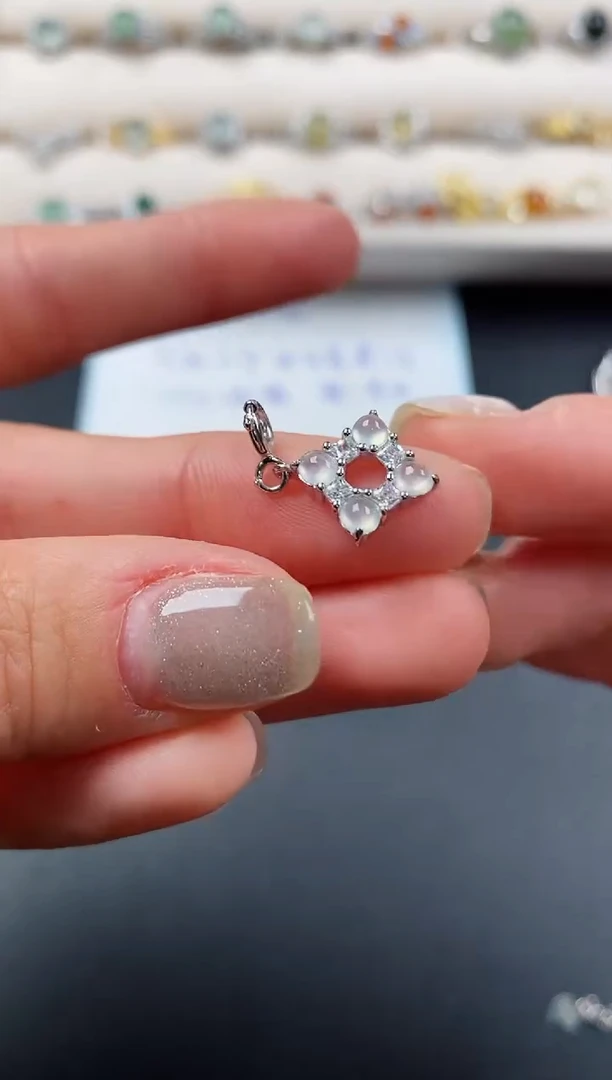 银S925镶嵌戒指翡翠55555555+5