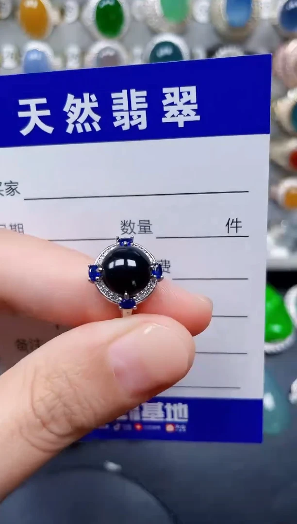 银S925镶嵌戒指翡翠282