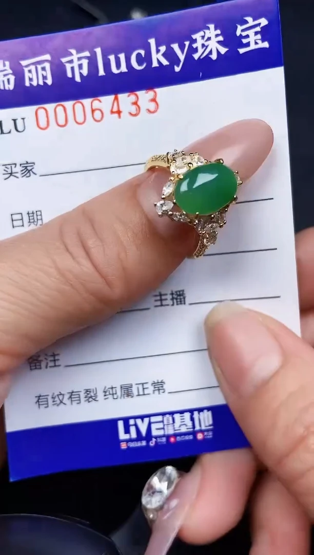 翡翠银S925镶嵌颈饰6433