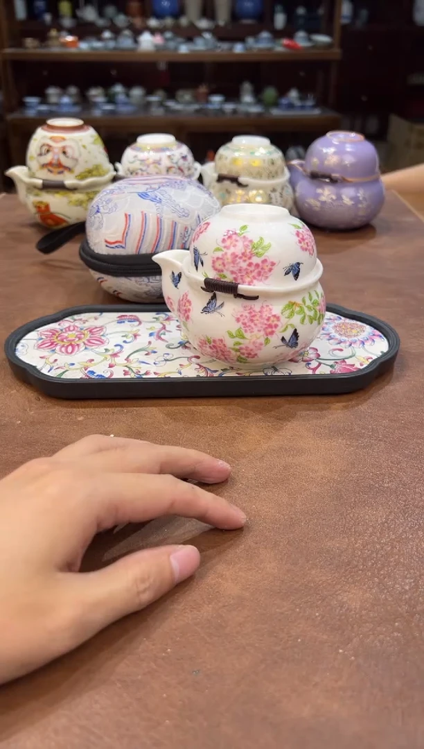 真的很便宜超好看会开片的旅行茶具