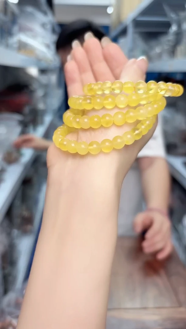 未镶嵌蜜蜡手链7mm圆珠单圈手串
