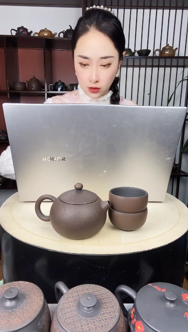 赵*叶脉纹西施单壶240cc+2客杯